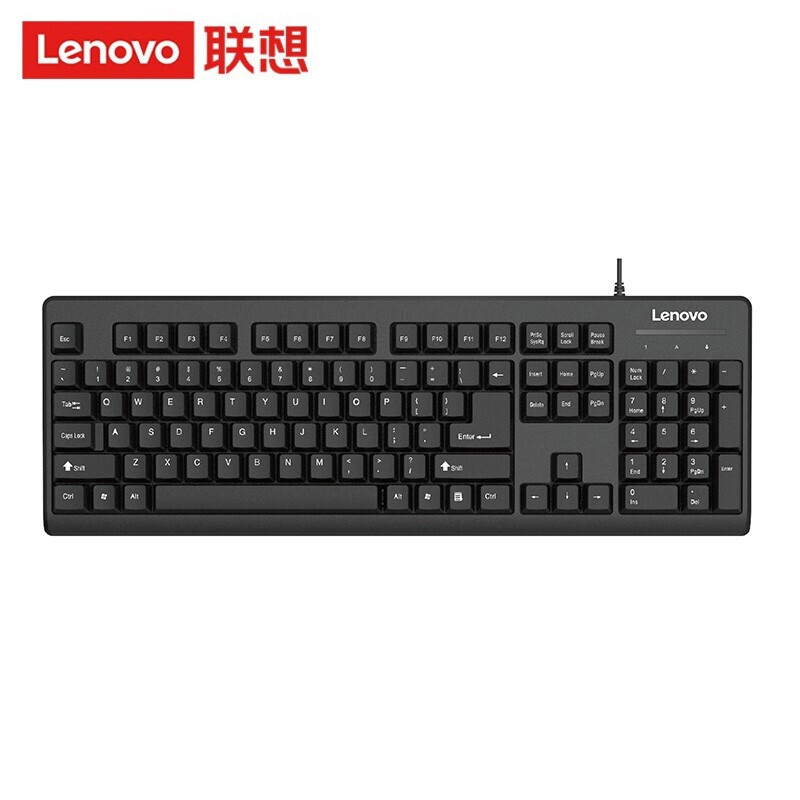 联想(lenovo)键盘 有线键盘 k4800s 电脑办公键盘 笔记本键盘黑色